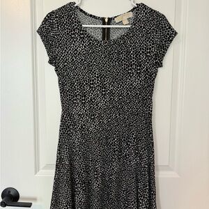 Michael Kors Black and White Midi Dress